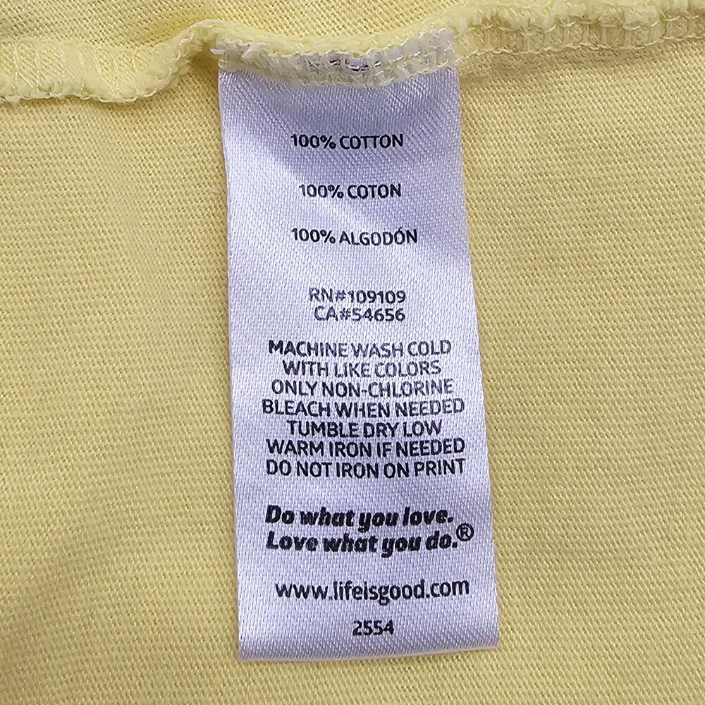 Life is Good Shirt Womens XXL Yellow Crusher Tee Graphic Print Short Sleeve - Picture 9 of 12